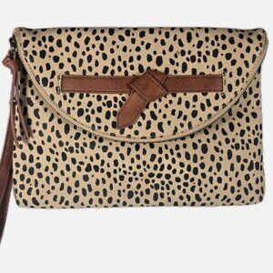 Universal Thread Clutch/iPad Bag w/ Wrislet Strap, Leopard Print, 10"x8"